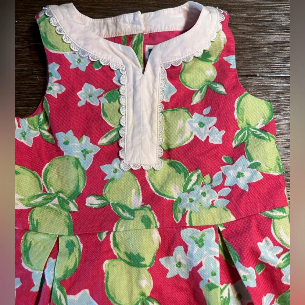 Janie and Jack Lime print Dress size 4 - Picture 4 of 9